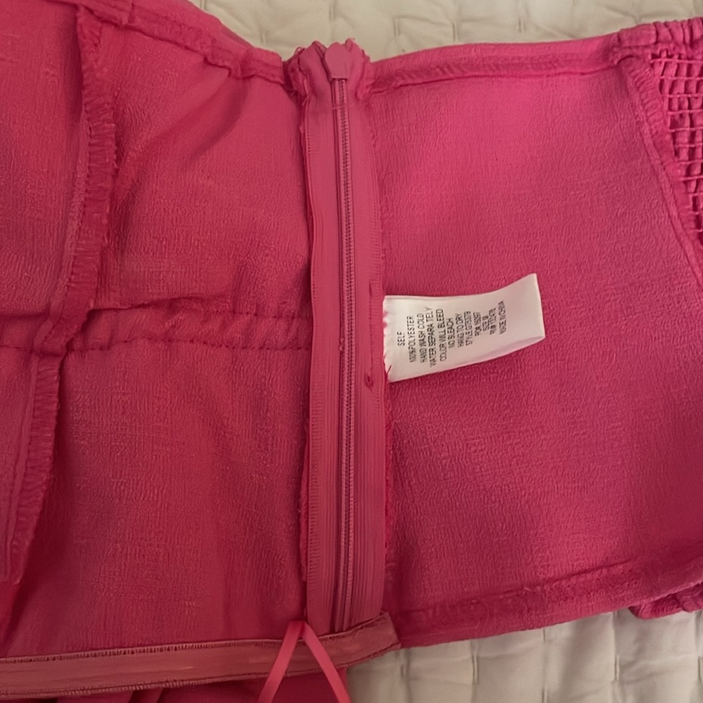 Pink Strapless Ruffled Top - Picture 4 of 4